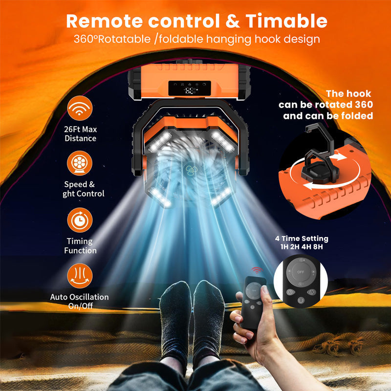 🏆HOT SALE 50%OFF🍃Portable Oscillating Fan with Remote Control