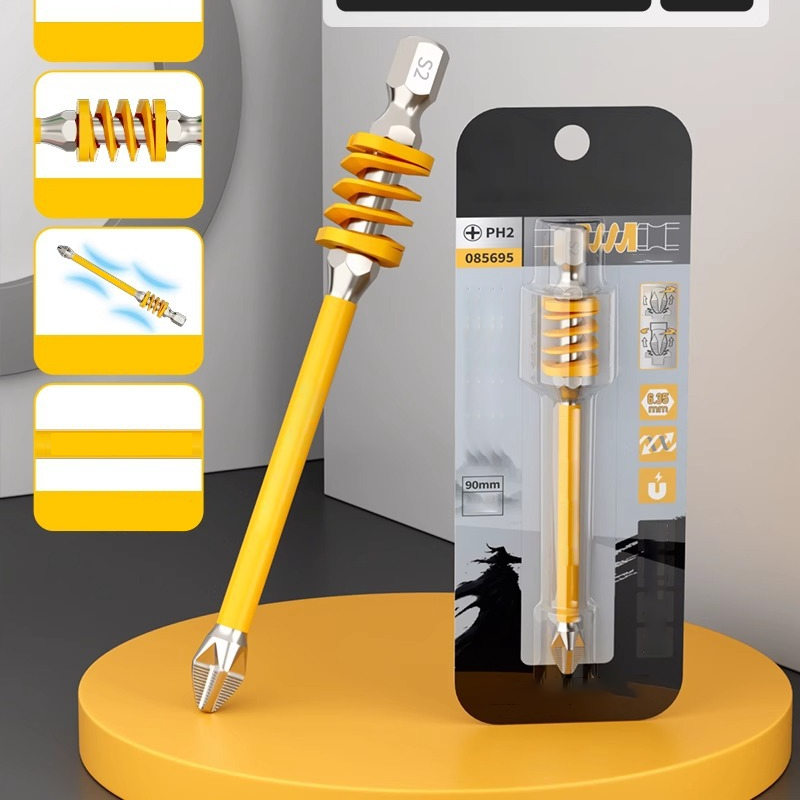 Anti-Slip Magnetic Phillips Bit with Spring