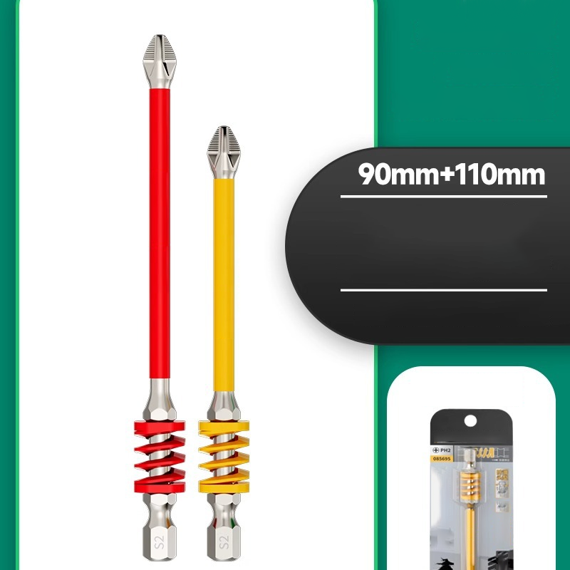 Anti-Slip Magnetic Phillips Bit with Spring