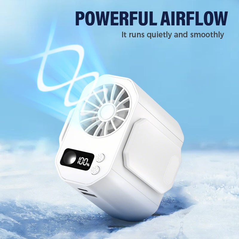 Waist-Mountable & Handheld Rechargeable High-Airflow Mini Fan