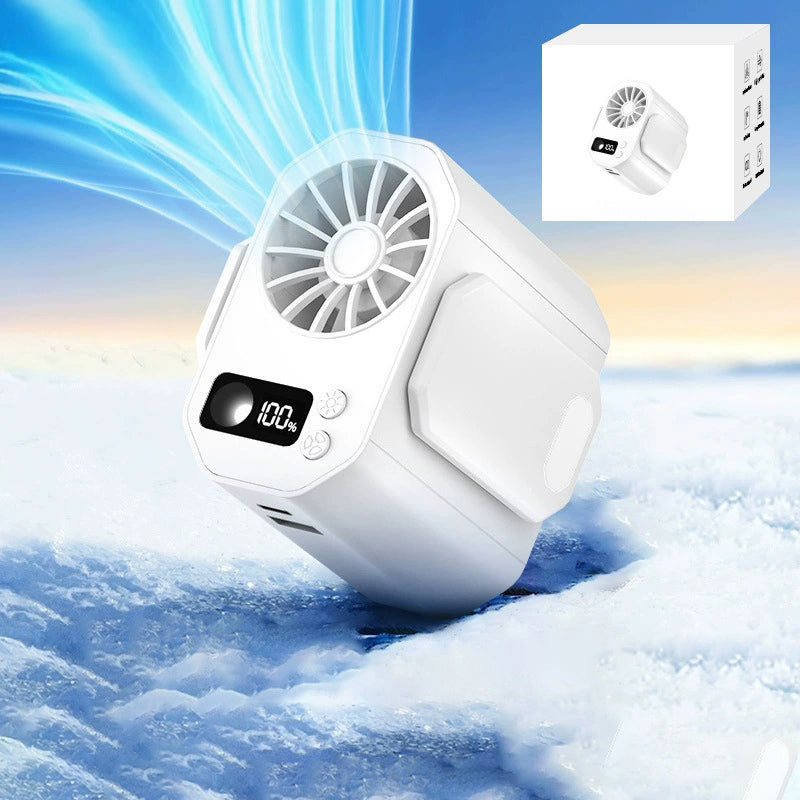 Waist-Mountable & Handheld Rechargeable High-Airflow Mini Fan