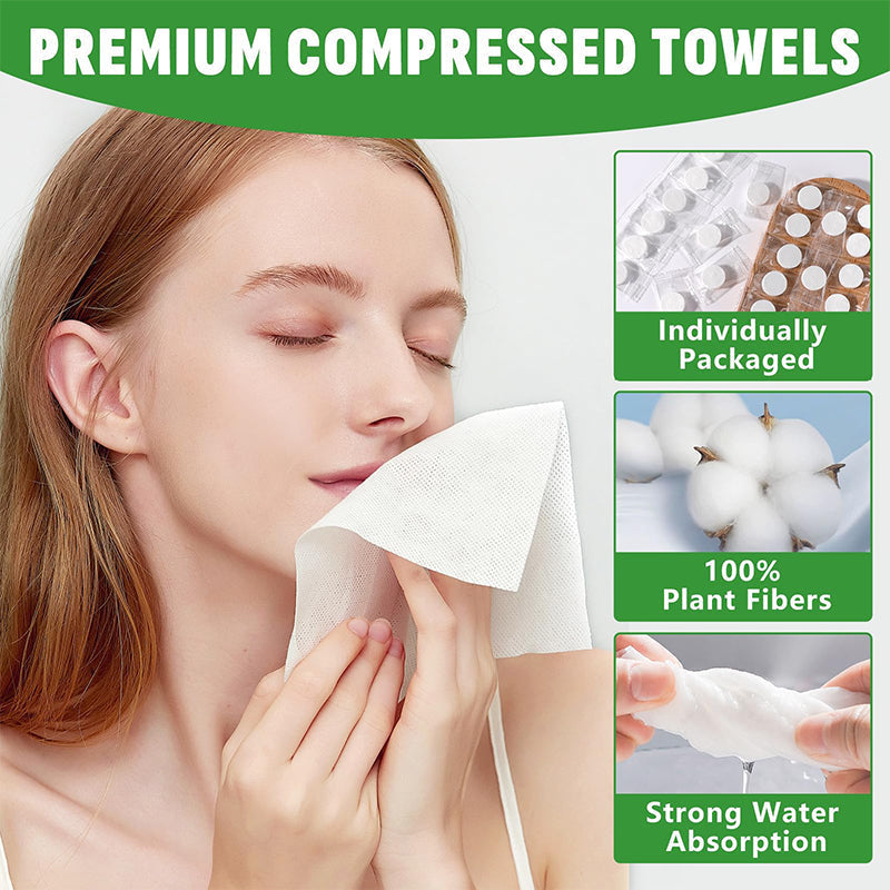 🏆Flash Sale⚡50K+ SOLD!💥EACH ONLY ￡0.06!!!✨Compressed Towel Tablets - 142% high-quality pure cotton