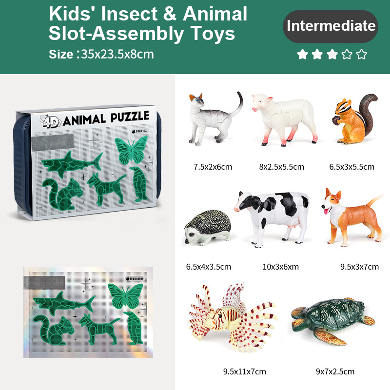 🎅Discounts available only at Christmas🎅Christmas Gift🐞Kids' Insect & Animal Slot-Assembly Toys