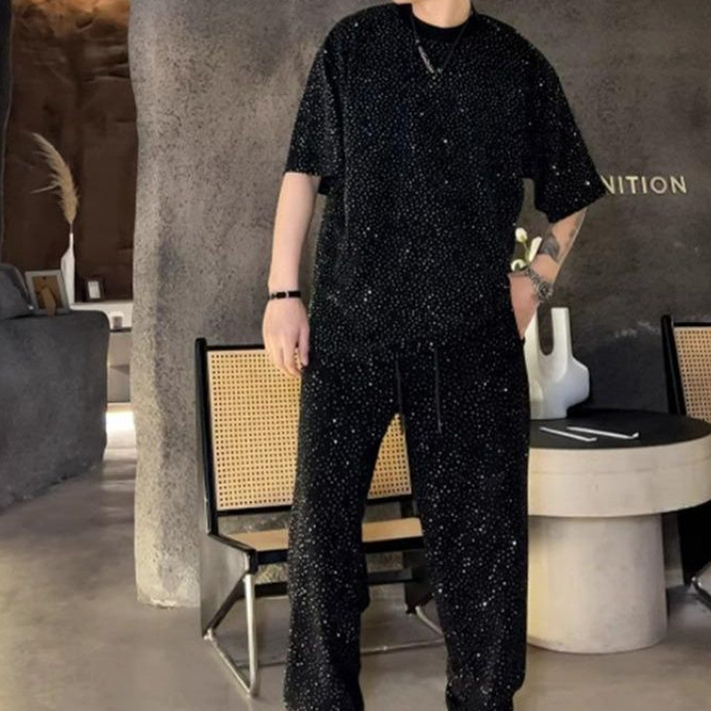 💖2025 brand new design✨Men’s Short Sleeve Top & Wide Leg Pants 2-Piece Set