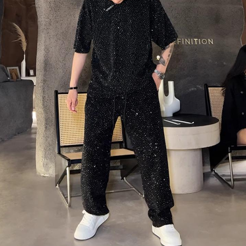 💖2025 brand new design✨Men’s Short Sleeve Top & Wide Leg Pants 2-Piece Set