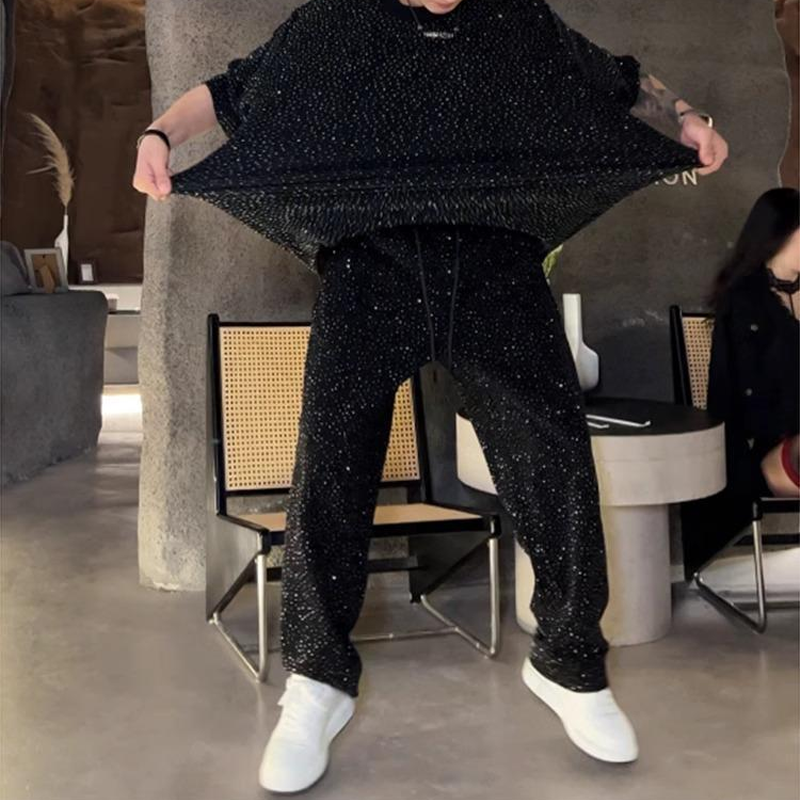 💖2025 brand new design✨Men’s Short Sleeve Top & Wide Leg Pants 2-Piece Set