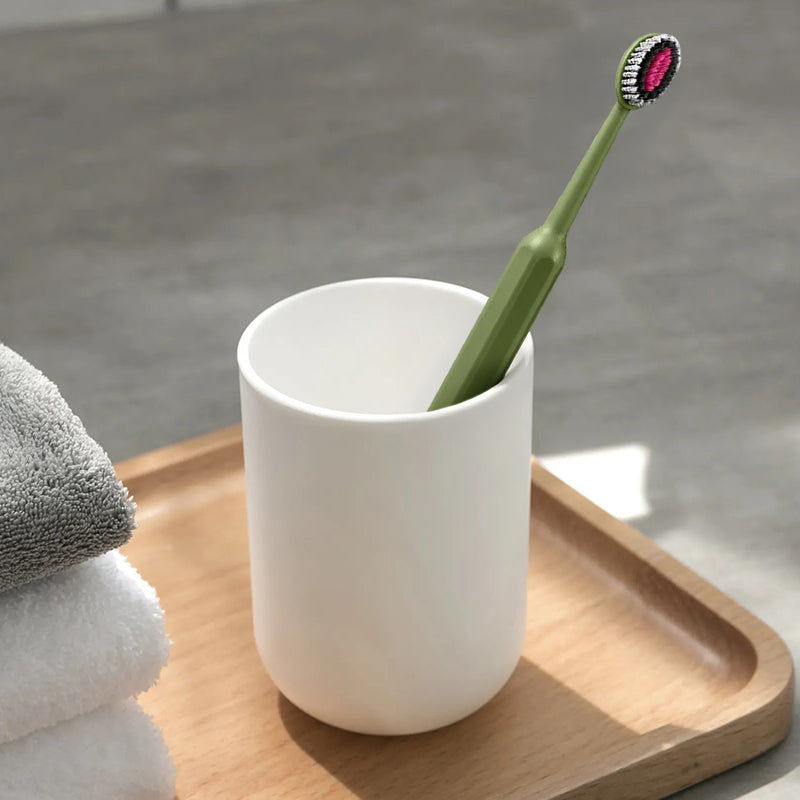 4-Piece Soft Bristle Olive-Shaped Toothbrush Gift Set