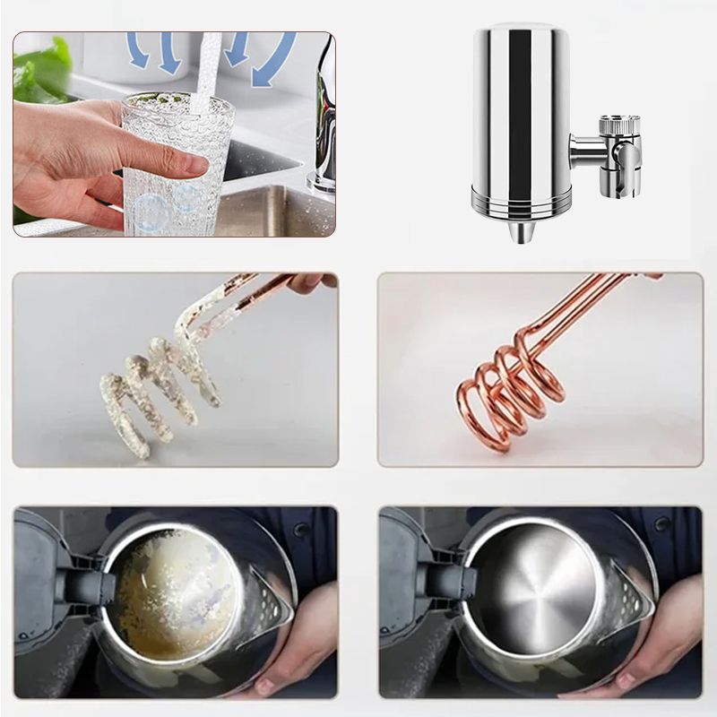 Water purifier for stainless steel household faucets without installation