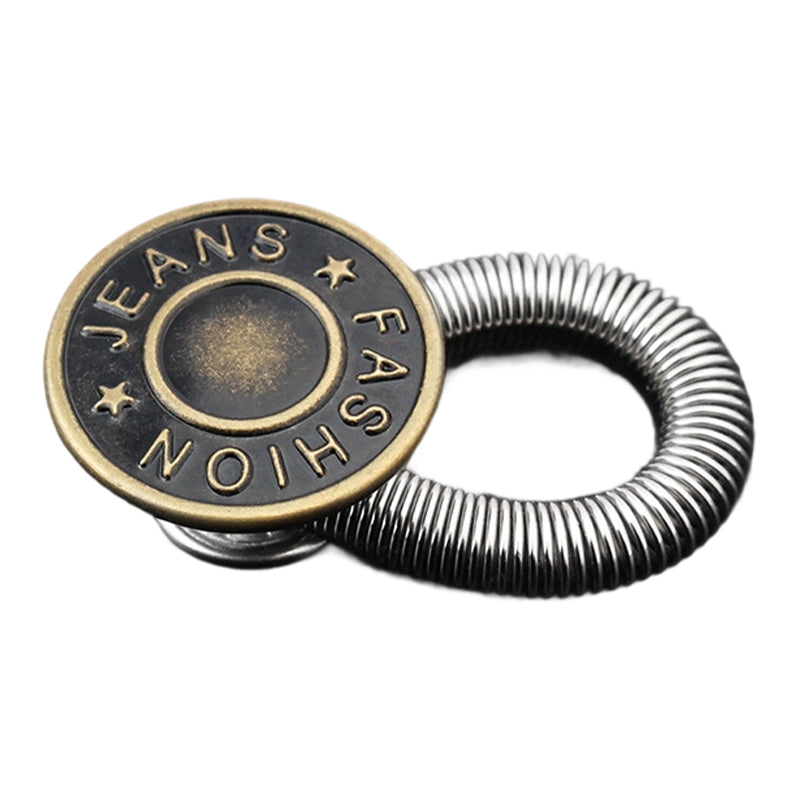 Spring-Loaded Metal Waist Extender Button for Jeans