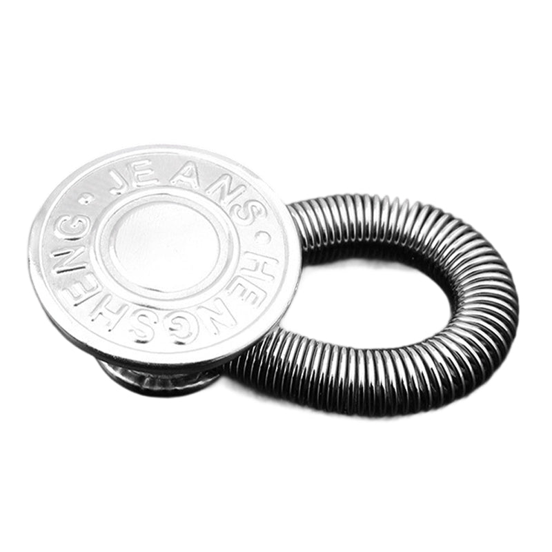 Spring-Loaded Metal Waist Extender Button for Jeans