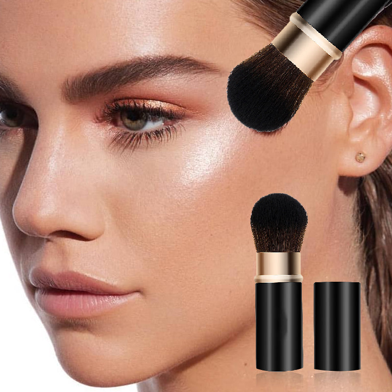 Versatile & Retractable Makeup Brush for Blush and Powder