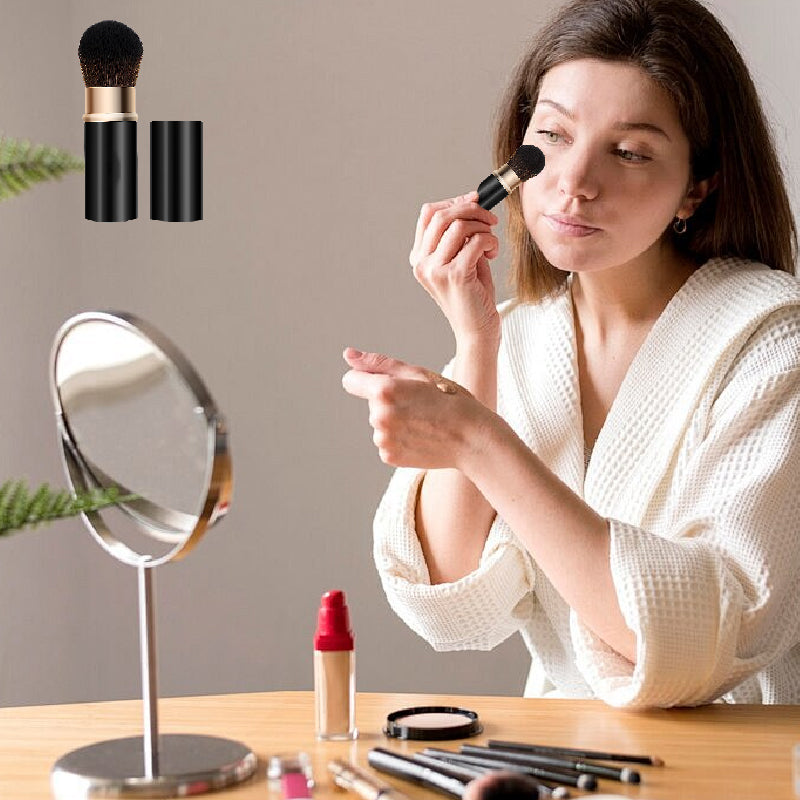 Versatile & Retractable Makeup Brush for Blush and Powder