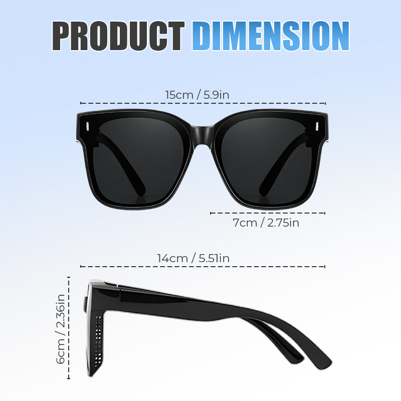 🎁2025 Limited Time Sale 50% Off🔥Compact Foldable Over-Glasses Sunglasses