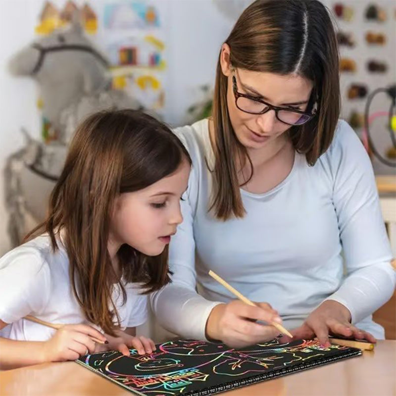 🎨BUY 2 GET 1 FREE-30PCS🎨Creative Rainbow Scratch Art Notebook