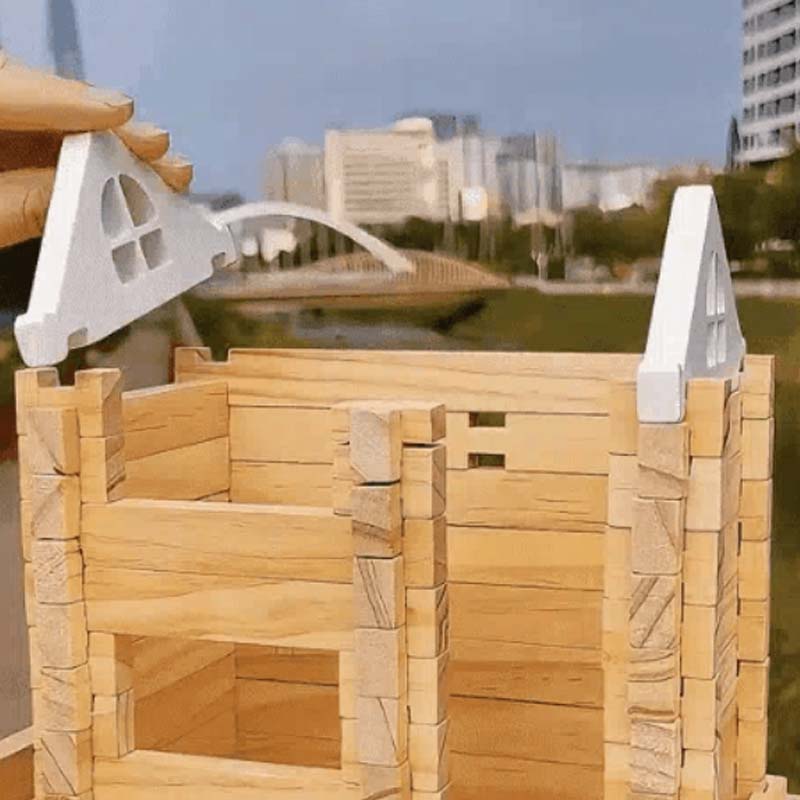 🧩  Educational Wooden Building Blocks - 108 PCS with Storage Bag for Creative STEM Learning & Fine Motor Skills 🏗️🎒