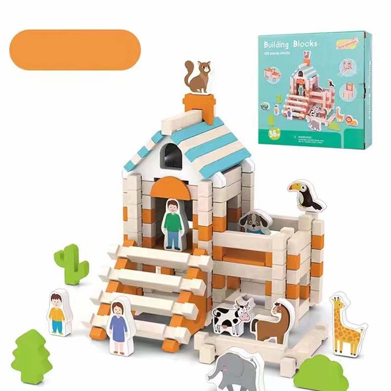 🧩  Educational Wooden Building Blocks - 108 PCS with Storage Bag for Creative STEM Learning & Fine Motor Skills 🏗️🎒