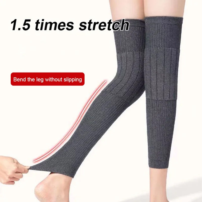 🦵 50% OFF NOW! ✨ Warm Stretch Long Knee Pads - Elastic Thermal Fleece for Outdoor Activities & Joint Support ❤️🔛