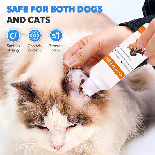 ✨ Pet Ear Cleaner - Gentle Formula with Soothing Aloe for Dogs & Cats, Prevents Infections & Odor 🌿👂