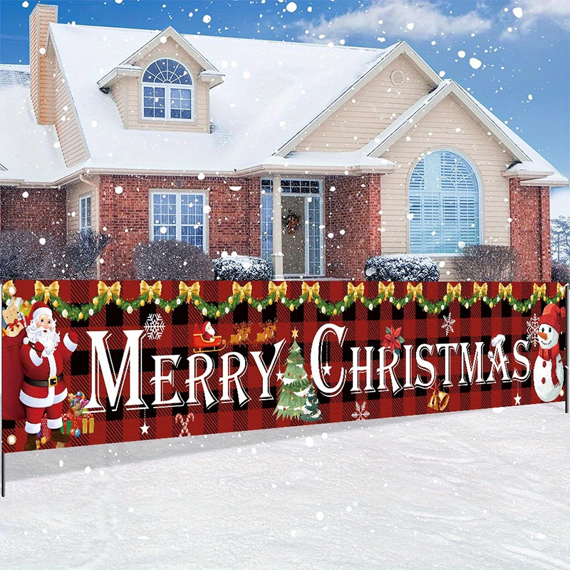 Outdoor Merry Christmas Hanging Banner