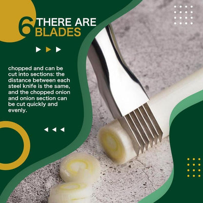 🔥 Buy 1, get 1 free! 7-blade shallot knife – chop onions, peppers, and vegetables in seconds! 🔪✨