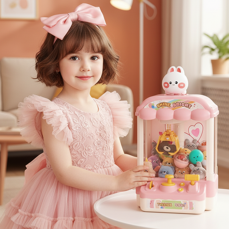 🧸 Children's Favourite Toy💝 Adorable Animal Claw Machine (Includes Plushies and Capsule Toys)🔥 Free Delivery