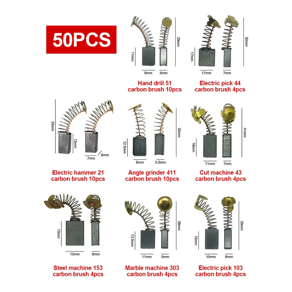 🔧 60% OFF NOW! ⚙️ Carbon Brush Set for Electric Tools – Universal Replacement, Extends Tool Life & Ensures Stable Performance ✨📦