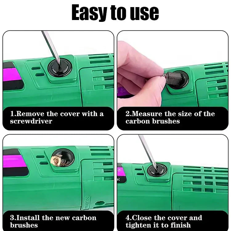 🔧 60% OFF NOW! ⚙️ Carbon Brush Set for Electric Tools – Universal Replacement, Extends Tool Life & Ensures Stable Performance ✨📦