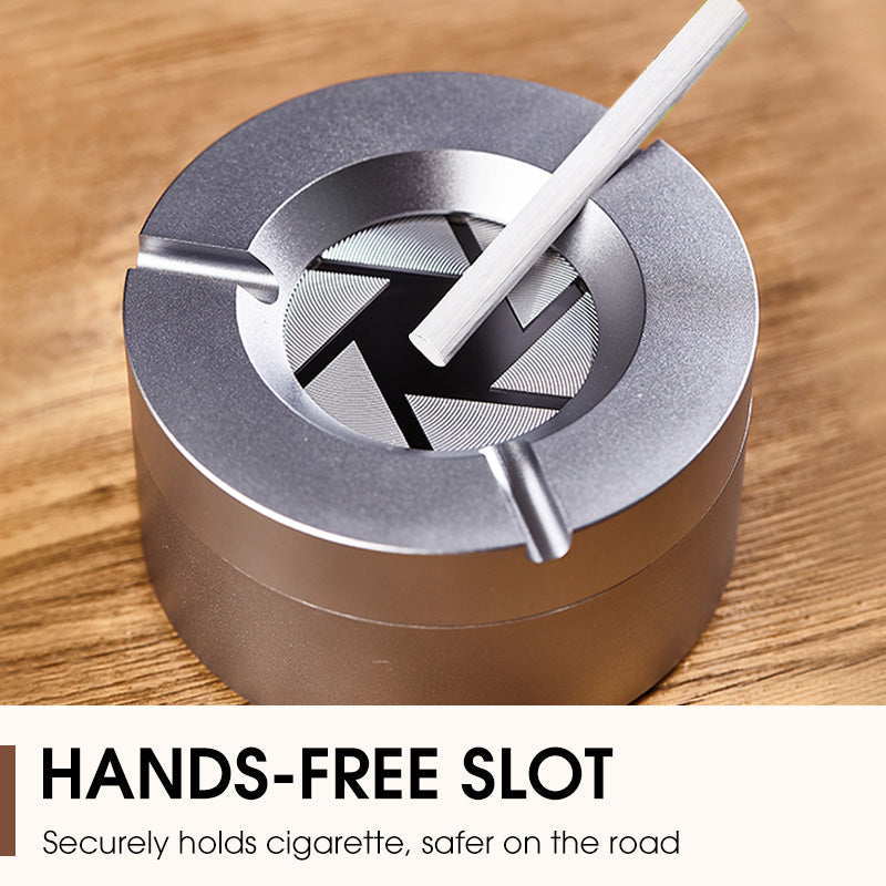 ✨✨360° Stainless Steel Twist-Lock Ashtray - Now on Sale🚬🚬 Odor-Proof & With Cigarette Holder for Car & Home