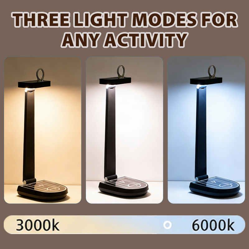 🎅Christmas sale 50% OFF🌟Value Bunle: Basketball Hoop LED Desk Lamp with Wireless Charger + Cable