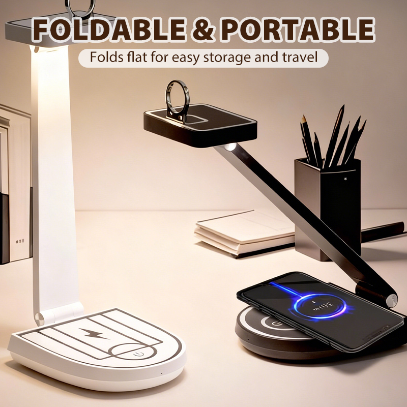 🎅Christmas sale 50% OFF🌟Value Bunle: Basketball Hoop LED Desk Lamp with Wireless Charger + Cable