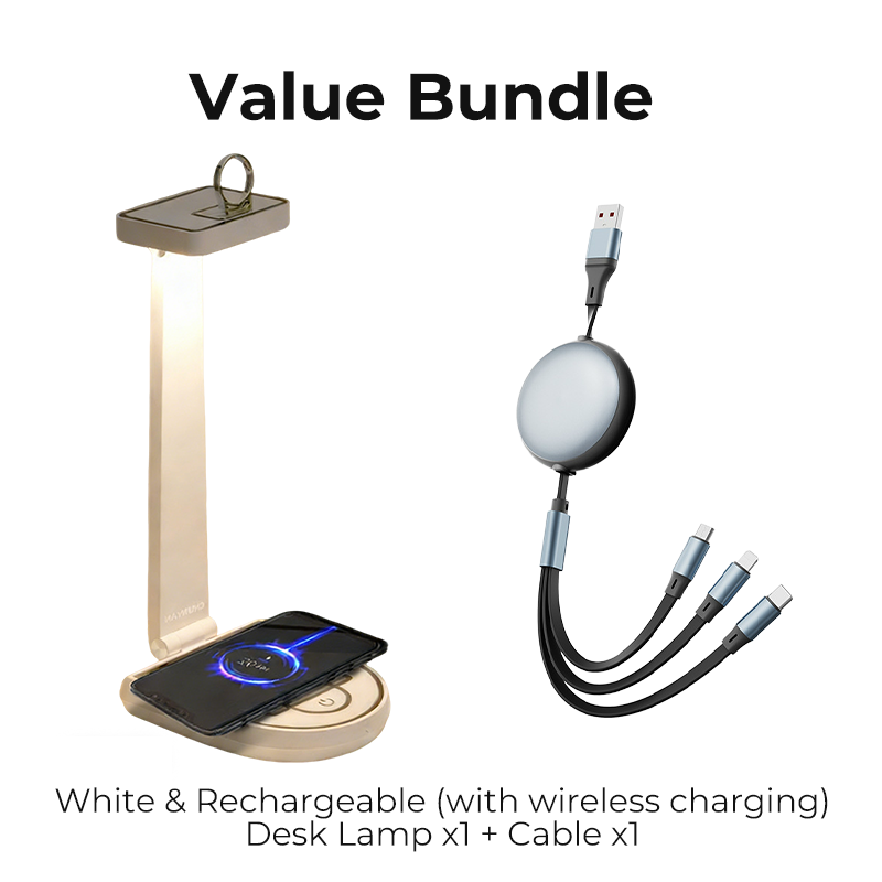 🎅Christmas sale 50% OFF🌟Value Bunle: Basketball Hoop LED Desk Lamp with Wireless Charger + Cable