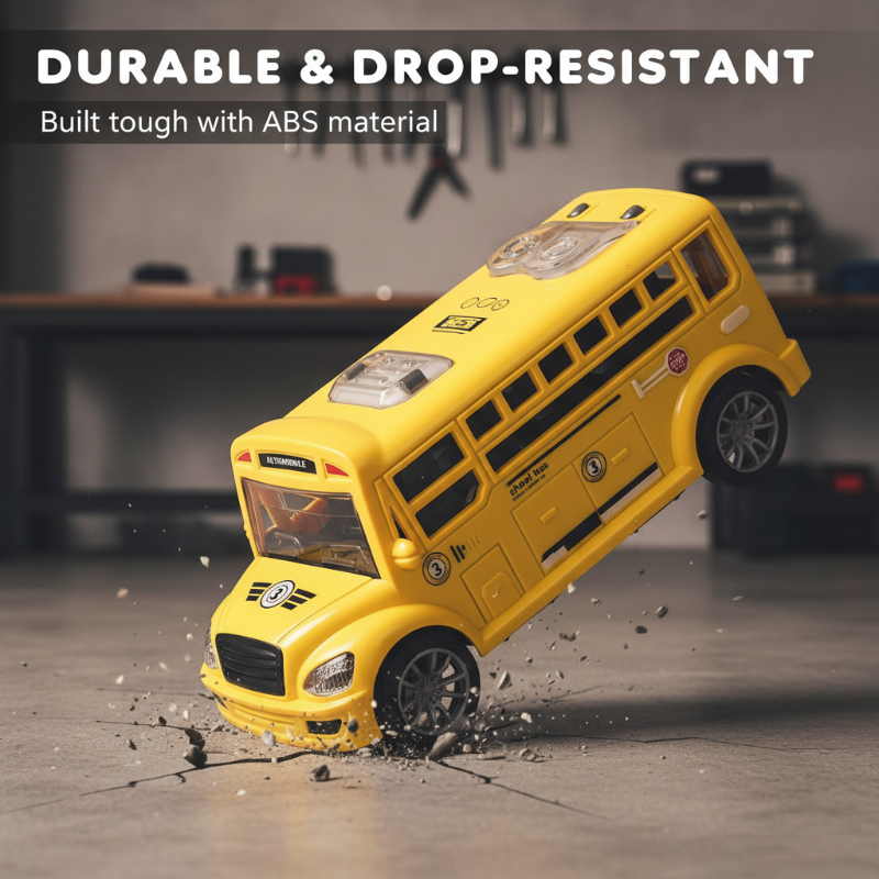 Realistic Friction-Powered School Bus Toy for Toddlers