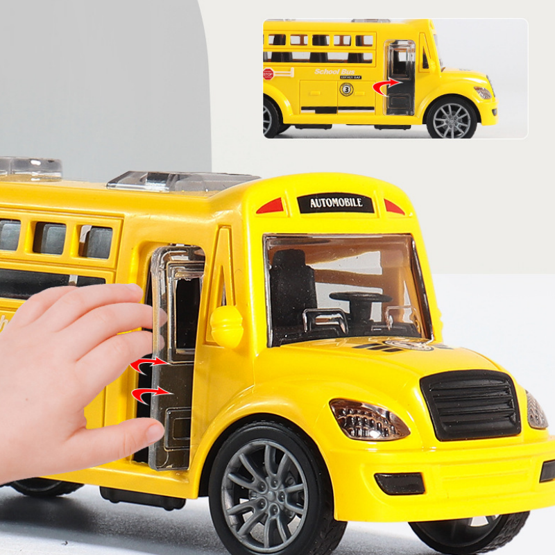 Realistic Friction-Powered School Bus Toy for Toddlers
