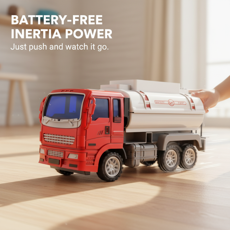 Inertia-Powered Fire Truck Toy with Water Sprayer