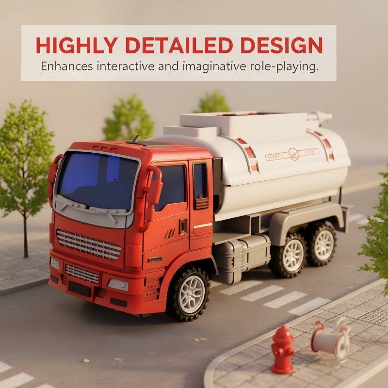 Inertia-Powered Fire Truck Toy with Water Sprayer