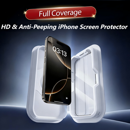 Made in Germany|Crystal Shield Tempered Glass |Full Coverage HD & Anti-Peeping iPhone Screen Protector