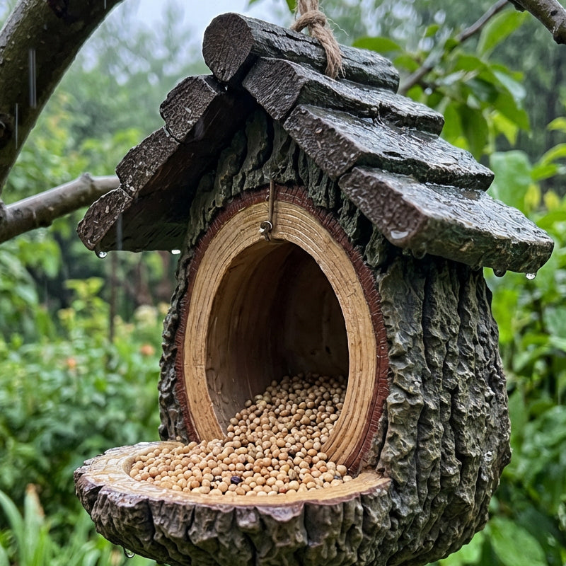🔥60% OFF! 🐦 2026 NEW ARRIVALS – Outdoor Bird Feeder with Realistic Tree Stump Design | Garden Decor & Wildlife Sanctuary in One! 🌿✨