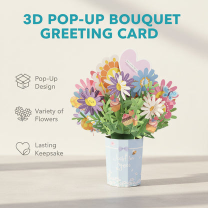 💝 Valentine's Day Special Offer 💝3D Pop-Up Bouquet Greeting Card