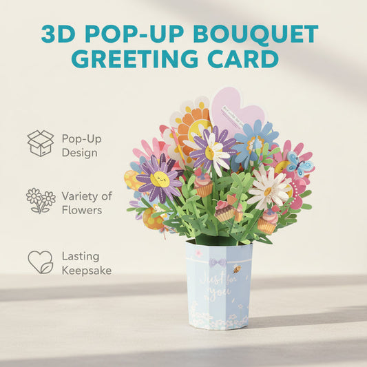 💝 Valentine's Day Special Offer 💝3D Pop-Up Bouquet Greeting Card