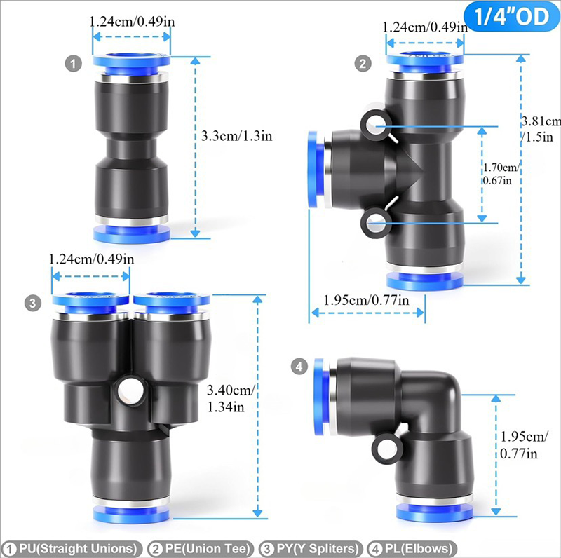 👜 50% OFF NOW! 📱1/4 Inch Pneumatic Push-to-Connect Air Hose Fittings Kit ⚡🔧
