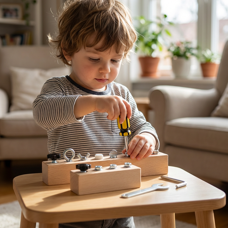 Montessori Wooden Screw Driver Board Toy