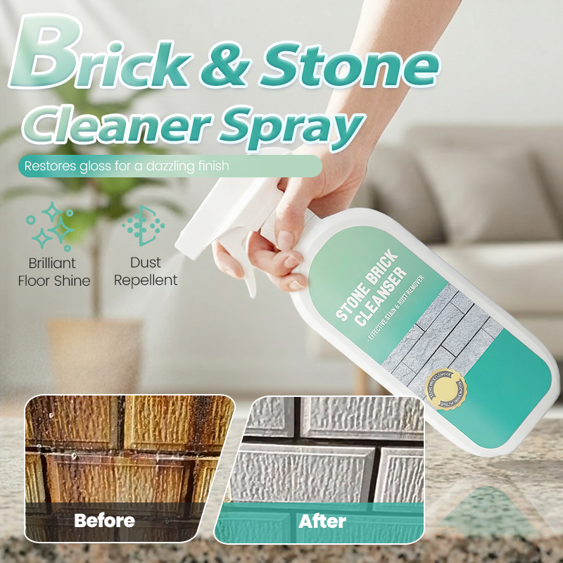 Stone & Brick Cleaner Spray: Dissolves Rust, Oil & Grime Instantly | Safe for Marble, Granite & Quartz | 500ml/1L