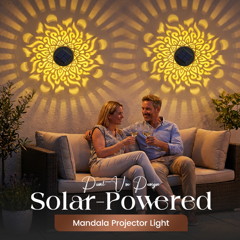 📢📢57% OFF !!!⏰Solar-Powered Mandala Projector Light