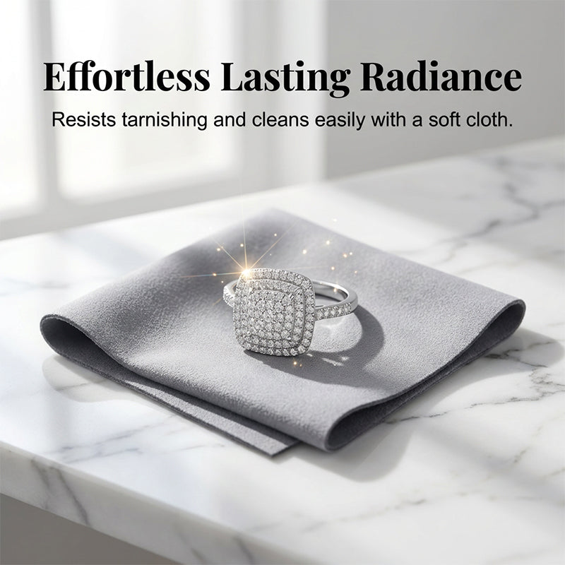 💖LAST DAY SALE 50% OFF!!✨Brilliant Double Halo Square Ring for Women