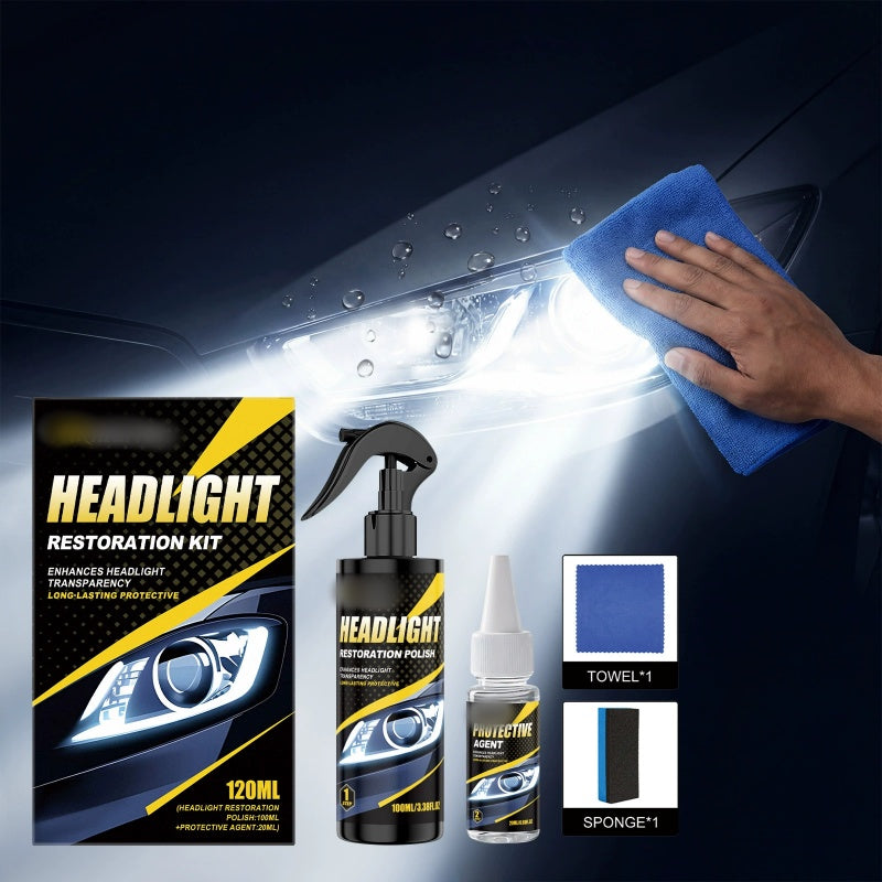 🔥Hot sale -50% OFF🚗 Professional Headlight Polish & Sealant Kit | Restore & Protect Headlights in Minutes(Bonus towel included with every purchase!)