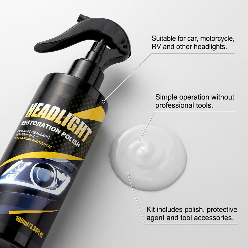 🔥Hot sale -50% OFF🚗 Professional Headlight Polish & Sealant Kit | Restore & Protect Headlights in Minutes(Bonus towel included with every purchase!)
