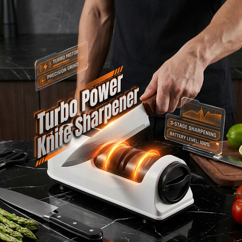 🥳2026 HOT SALE🥳3-Stage Electric & Manual Knife Sharpener