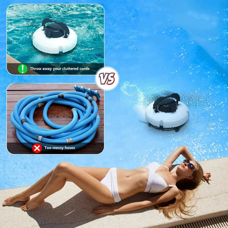 🤖 Hot Sale ＆ 75％ Off 🔥 Cordless Pool Cleaning Robot – Smart navigation, powerful suction & one‑touch start. Easy‑empty filter basket. Your sparkling pool awaits! ✨🏊