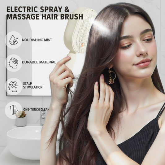 ⚡ 50% OFF NOW ! 💐 Electric Spray & Massage Hair Brush – Soothing Scalp Massage, Fine Mist Spraying & Smooth Hair Care Design ✨
