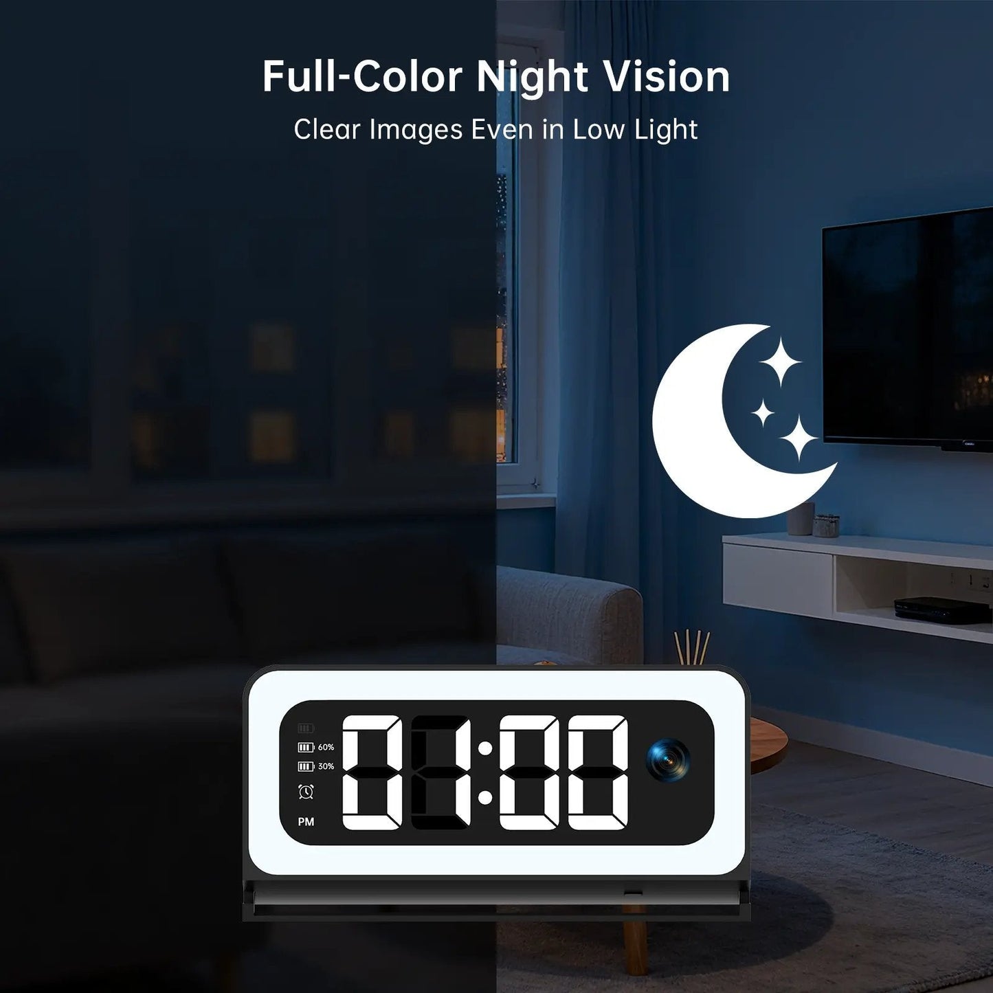 🔥Smart Digital Clock Camera with Dual Band WiFi (5GHz & 2.4GHz) | Home Security & Real-Time Monitoring System